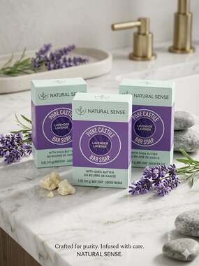 Natural Sense Pure Castile Almond Bar Soap with Shea Butter 5 oz (3-Pack)